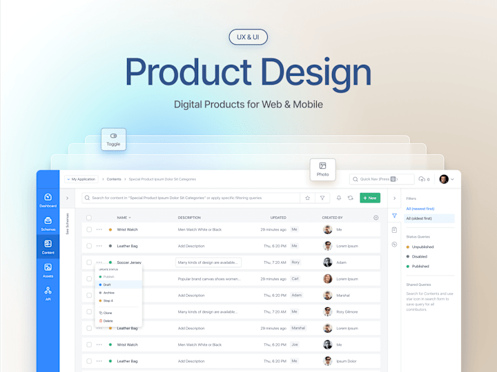 Cover image for Product Design (UX & UI)