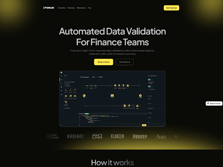 Cover image for Framer Website redesign - Epsinum