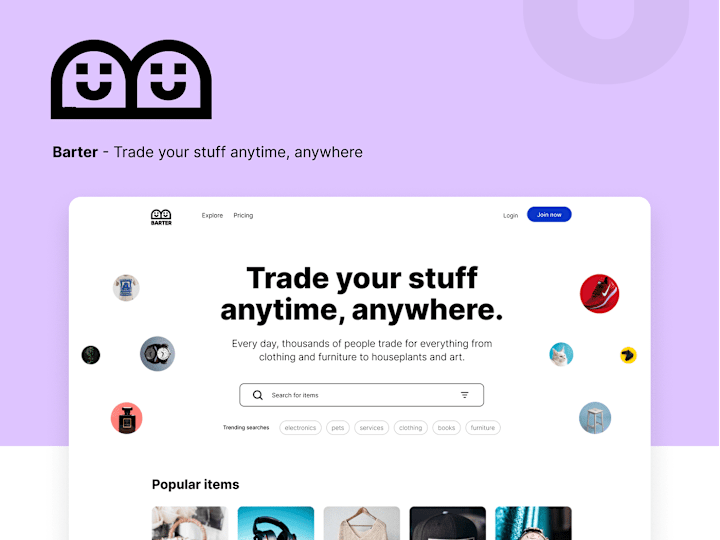 Cover image for Barter | SaaS landing page design