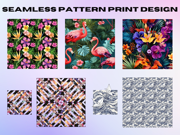 Cover image for Seamless Pattern Print Design - Repeating Motif for Textiles