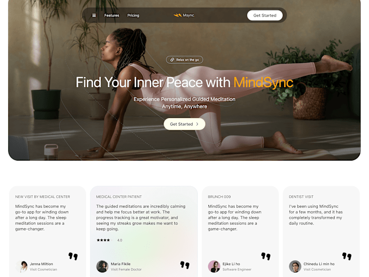 Cover image for Msync - Health & Wellness App  Landing page 