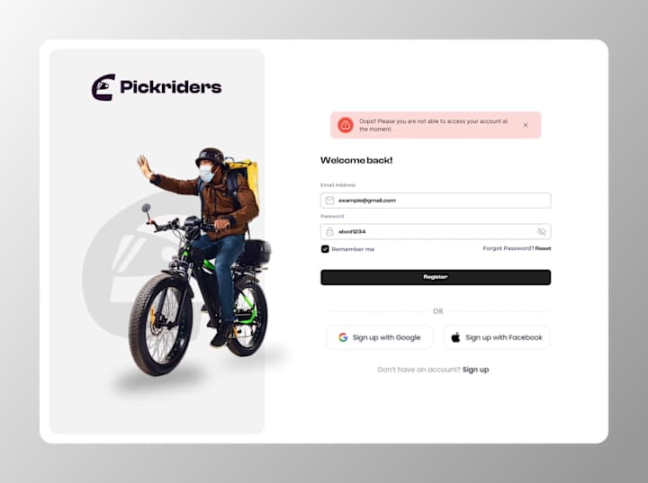 Cover image for PickRiders Admin CRM Dashboard Development