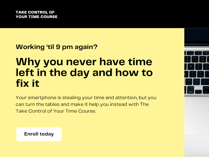 Cover image for The Take Control of Your Time Course | Sales Page