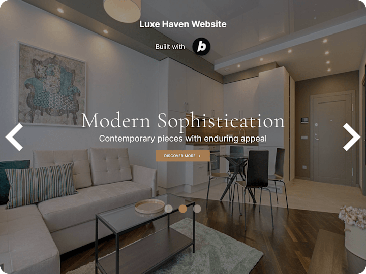 Cover image for LuxeHaven Luxury Home Decor Website