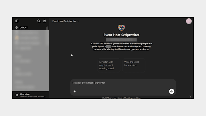 Cover image for Event Scriptwriting Assistant | Custom GPT