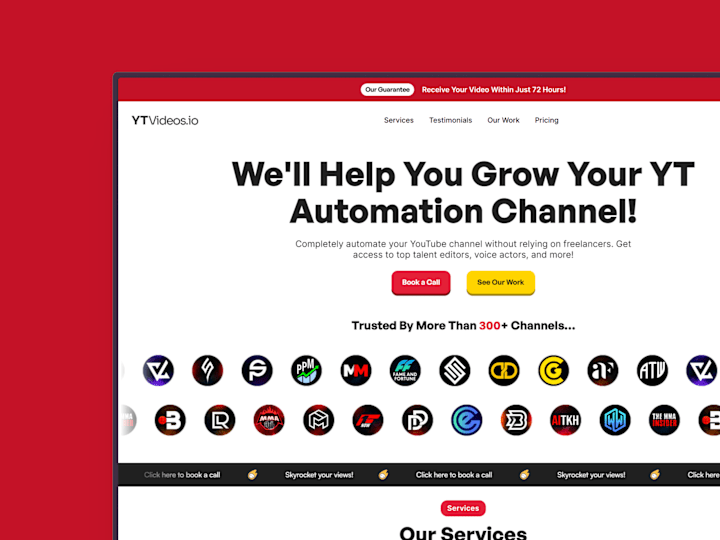 Cover image for YTVideos.io - YouTube Automation Agency Landing Page