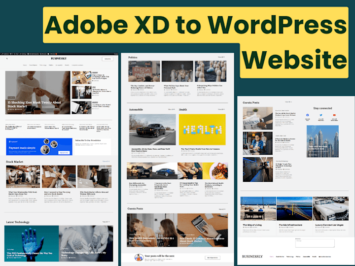 Cover image for Adobe XD to WordPress Website