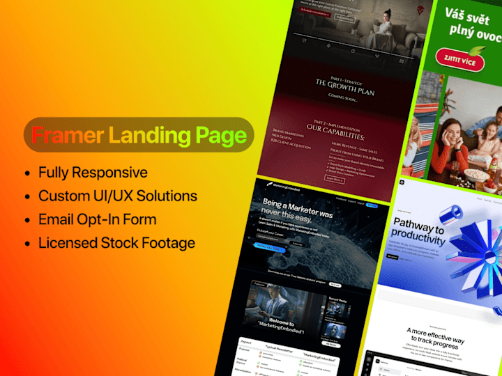 Cover image for I will Design and Build a Responsive Framer Landing Page.