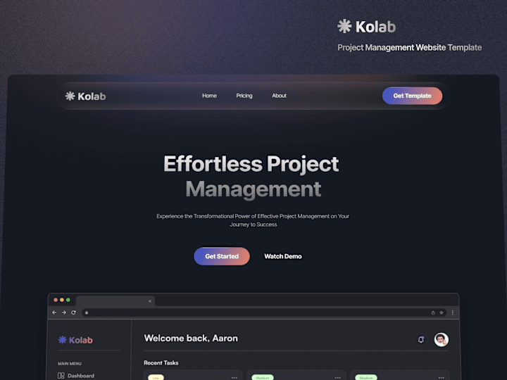 Cover image for Kolab - Project Management Website Template