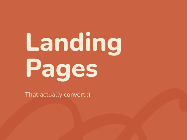 Cover image for ✨ Landing Pages that actually convert