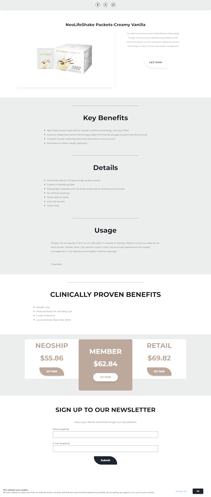 Cover image for NeoLife Shake Landing Page