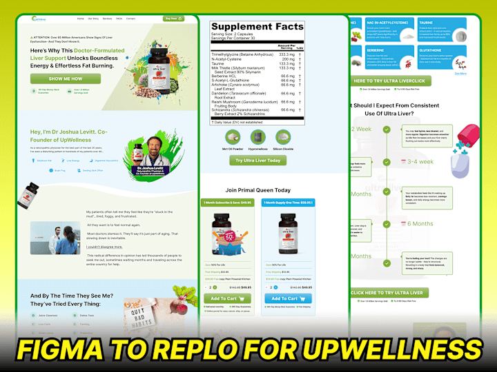 Cover image for Figma + Replo Development For Ultra Liver lander