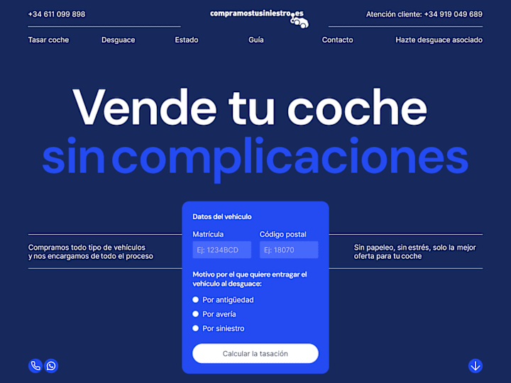 Cover image for Website redesign · CompramosTuSiniestro