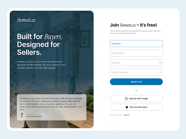 Cover image for Authentication Experience Redesign for Homest.az