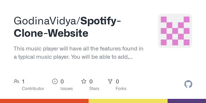 Cover image for GodinaVidya/Spotify-Clone-Website