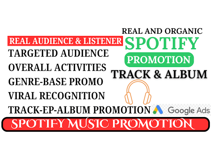 Cover image for Organic Spotify Promotion Album Track Music Spotify Ads Campaign