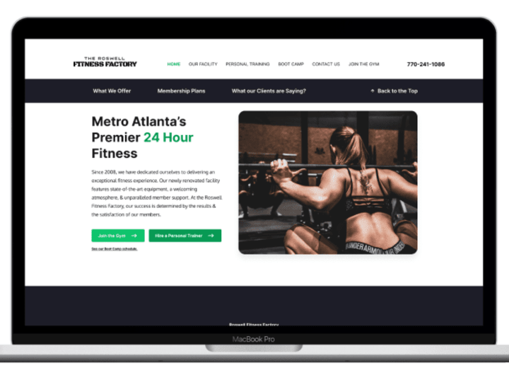 Cover image for Roswell Fitness Factory Website Redesign