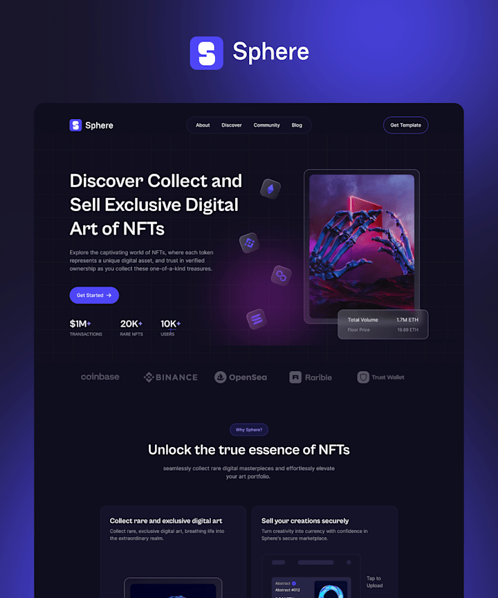 Cover image for Sphere — Framer NFT Template