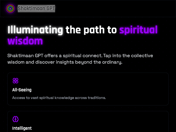 Cover image for Shaktimaan GPT | A Spiritual Connect
