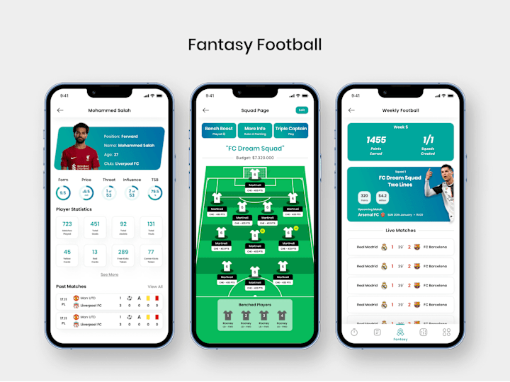 Cover image for UI/UX Design of a Sports fantasy app