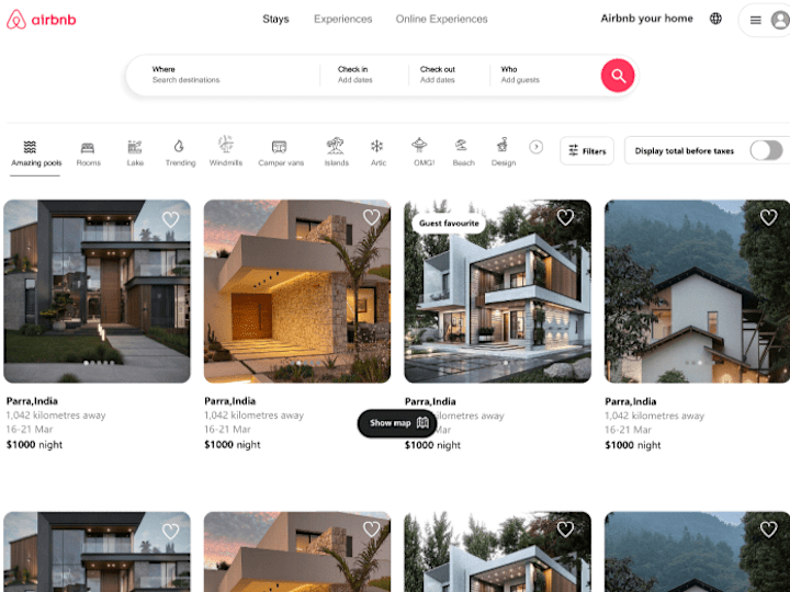 Cover image for airbnb Home page 