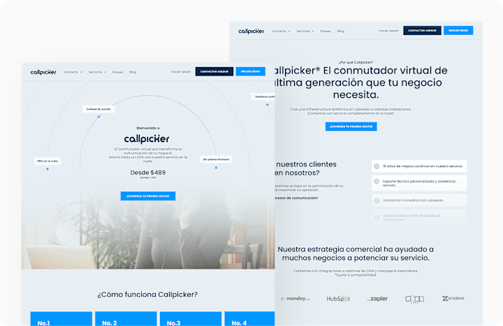 Cover image for Web redesign · Virutal Switch · Callpicker