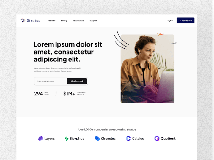 Cover image for  Stratos Landing Page 