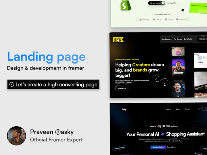 Cover image for Landing page design & development - Framer