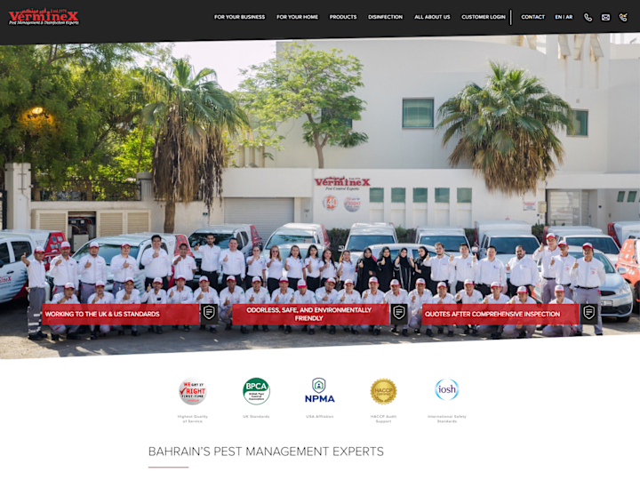 Cover image for Website for a Pest Control company in Bahrain