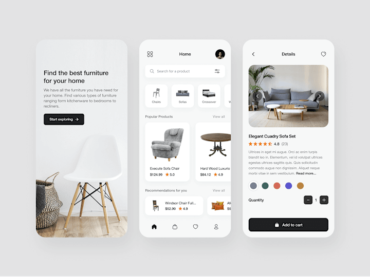 Cover image for Furniture sale purchase concept app