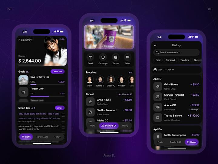 Cover image for Modern Finance App Design for Dribbble
