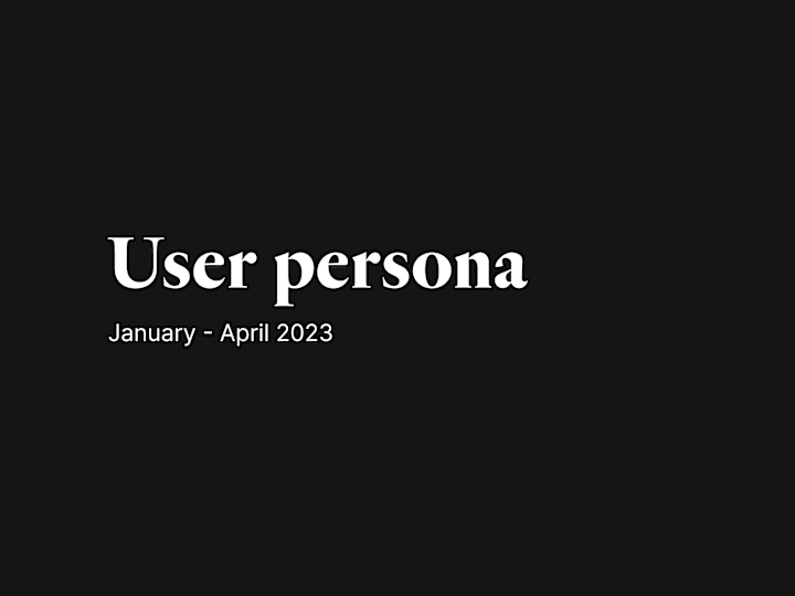 Cover image for User Persona