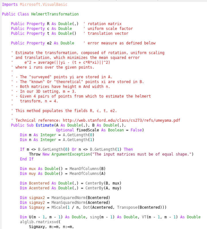 Cover image for Helmert coordinate transformation in VB.net