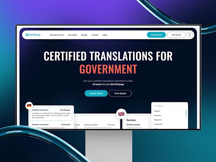 Cover image for Website UI/UX Design in Figma for Translating Agency 