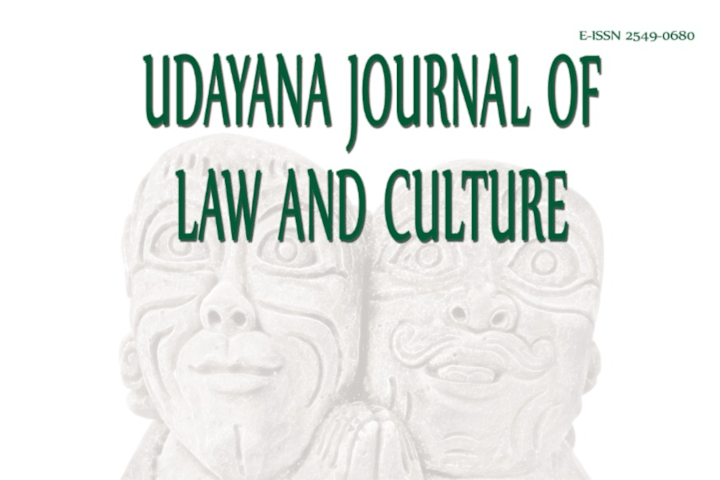 Cover image for Co-author in Udayana Journal Law and Culture