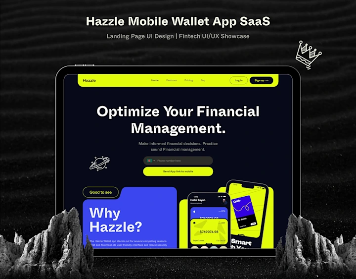 Cover image for Haazle Mobile Wallet App SaaS Landing Page UI Design