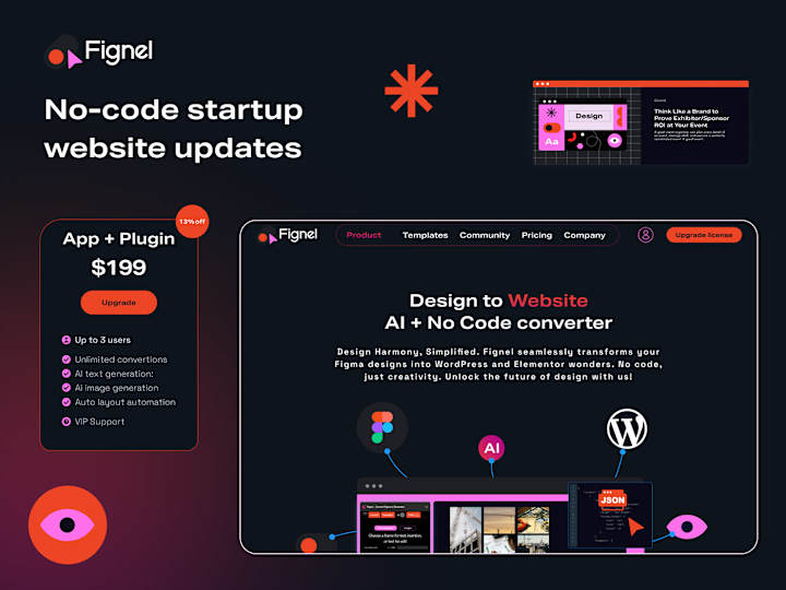 Cover image for Fignel UI & motion updates on Behance