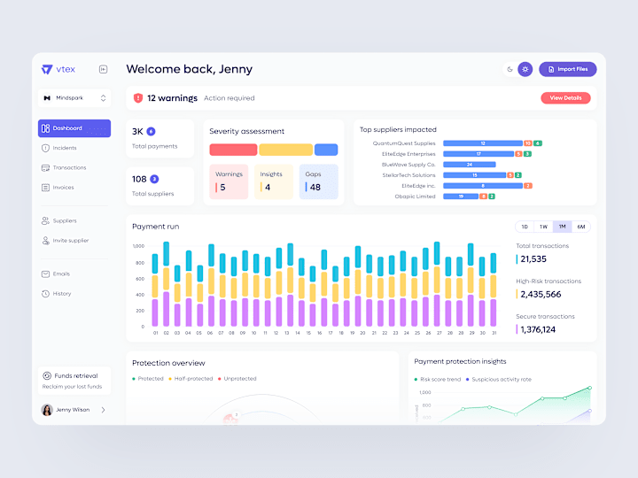 Cover image for Vtex - Payment Protection Dashboard Software