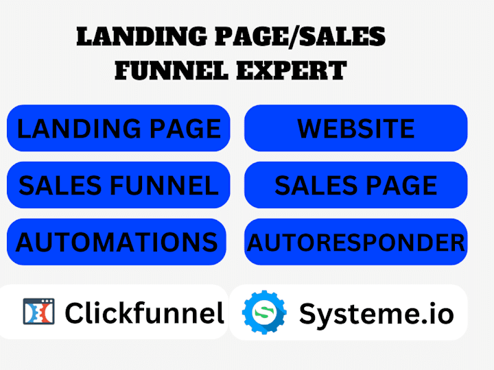 Cover image for create systeme io website, systeme io sales funnel, clickfunnels