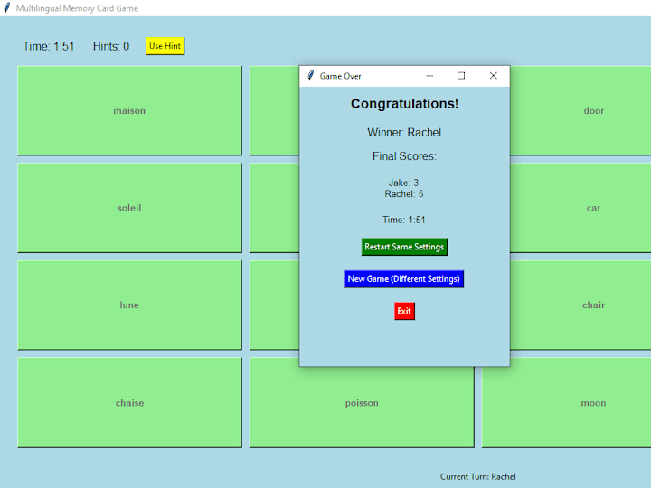 Cover image for Multilingual Memory Card Game Development