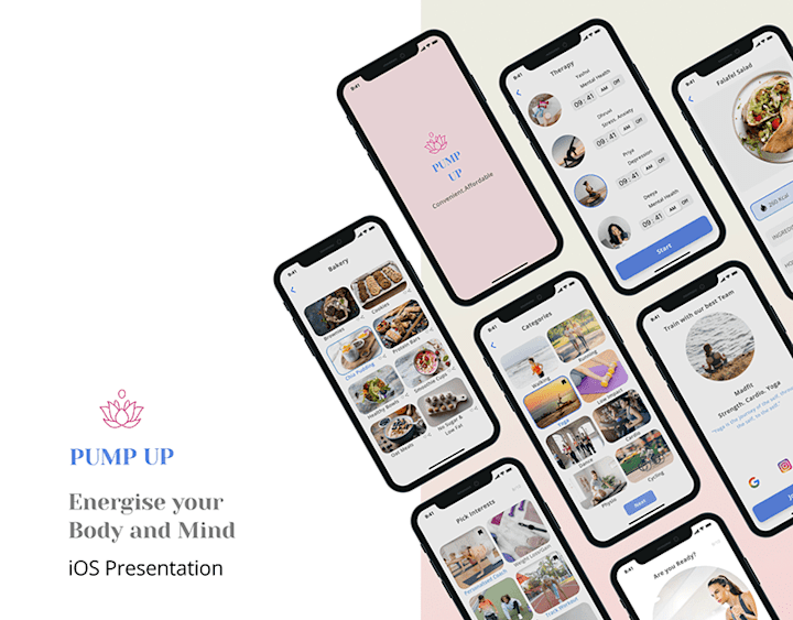 Cover image for iOS Presentation - Pump Up App on Behance