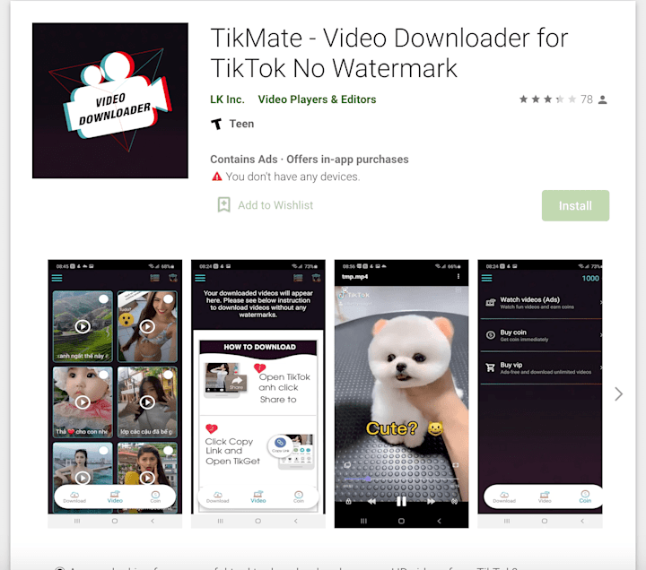 Cover image for TikMate | iOS | Android App download video tiktok no watermark