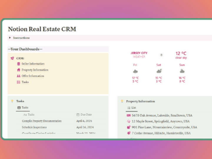Cover image for Notion Real Estate CRM 🏠