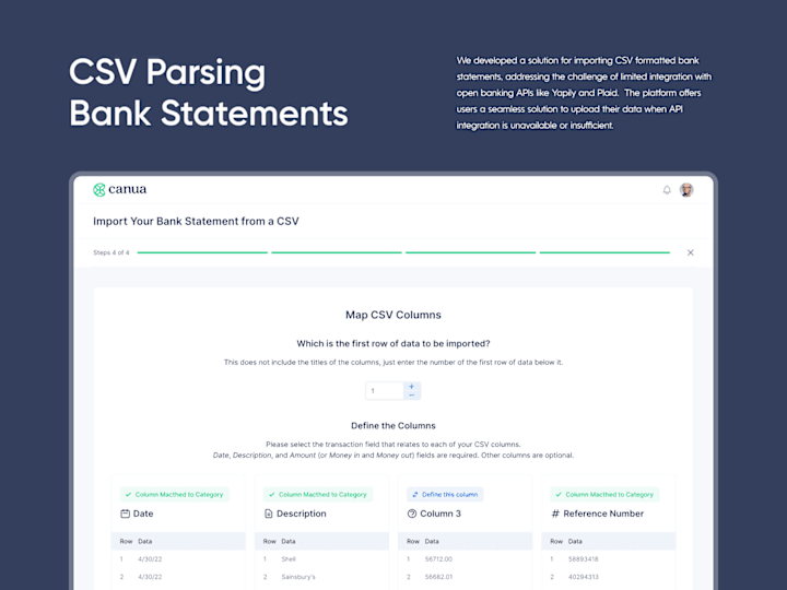 Cover image for CSV Parsing Bank Statements on Behance