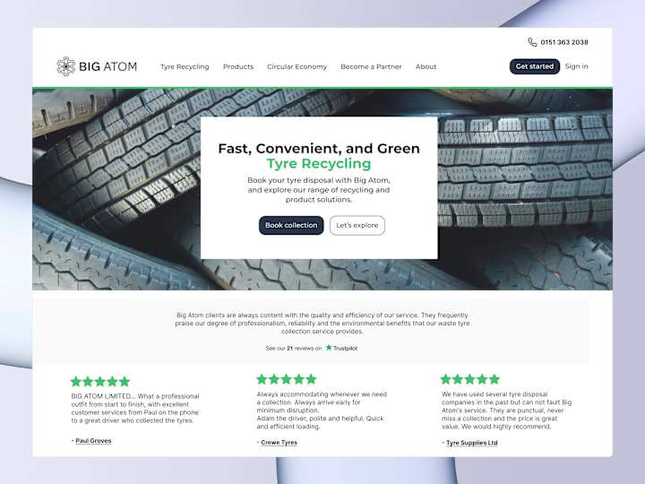Cover image for Tyre Recycling | Website | User Platform