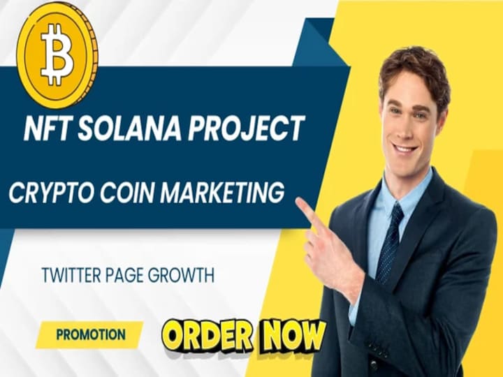 Cover image for Promote NFT Solana project, Crypto coin marketing Crypto memes