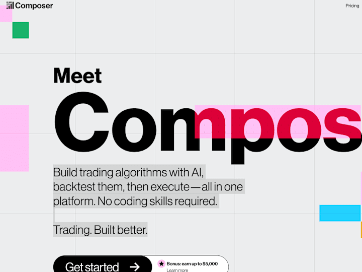 Cover image for composer tradeProducts Platform Landing Page UI/UX Design