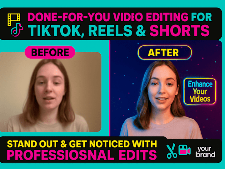 Cover image for Done-for-You Video Editing for TikTok, Reels & Shorts