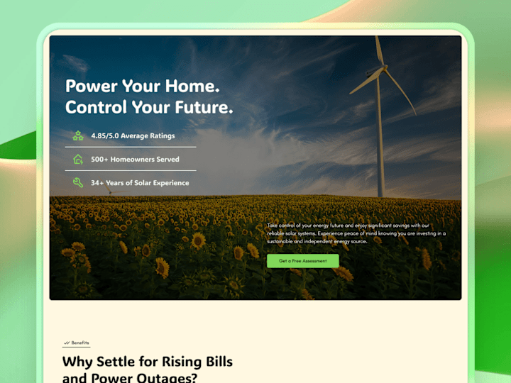 Cover image for Liberty Solar 🗽 Website Design | Energy Independence