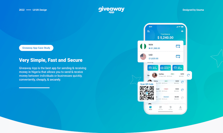 Cover image for Giveaway App | Online Payment Mobile App | UI/UX Design on Beha…